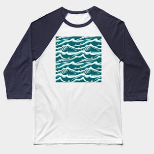 Minimalist Wave and Surf Baseball T-Shirt